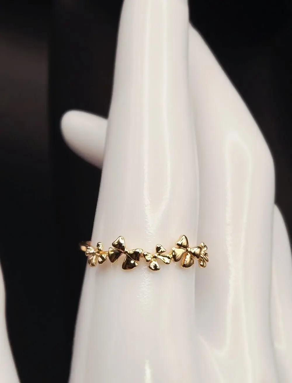 GNIRTSI Gold Ring Women 14K Gold Plated CZ Bar Minimalist Stack Band Size 10